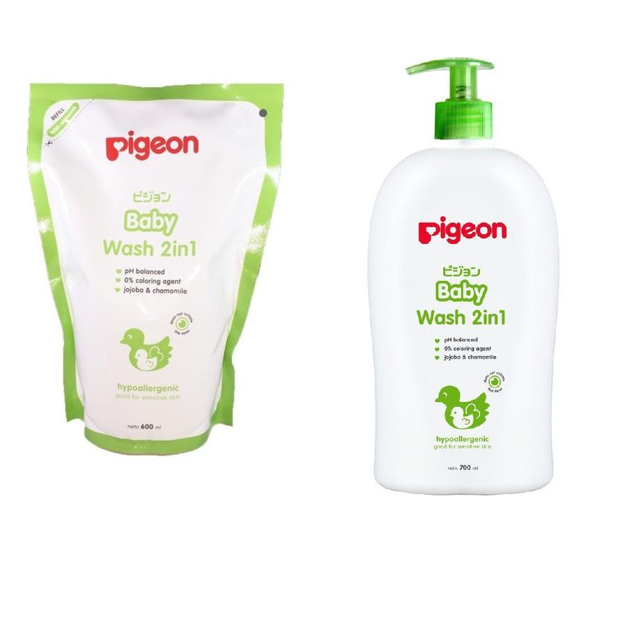 Pigeon Baby Wash&amp;Shampoo 2in1 Chamomile  600ml 600 ml Refill / 700ml 700 ml Pump - Sabun dan Sampo