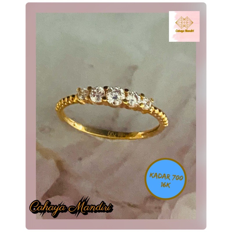 Cincin Emas Kadar 700 (16K) Berat +/- 1,33 Gram