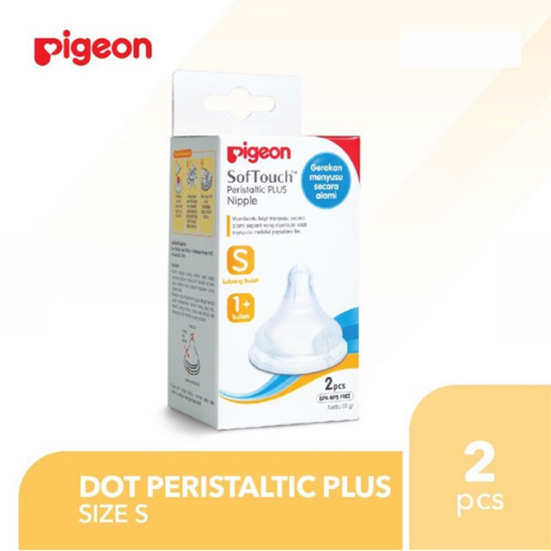 Pigeon Soft Touch Peristaltic Plus Nipple size S 2pcs Dot Bayi Pigeon