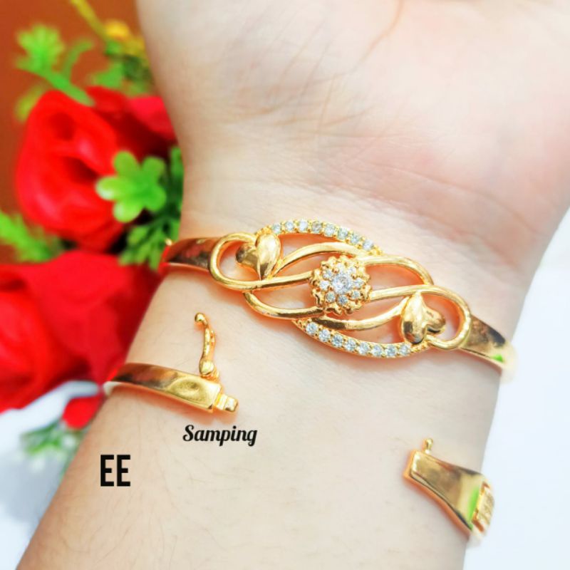 Gelang Tangan Bangkok Dewasa Permata Zircon Berbagai motif perhiasan wanita Gold limited edition