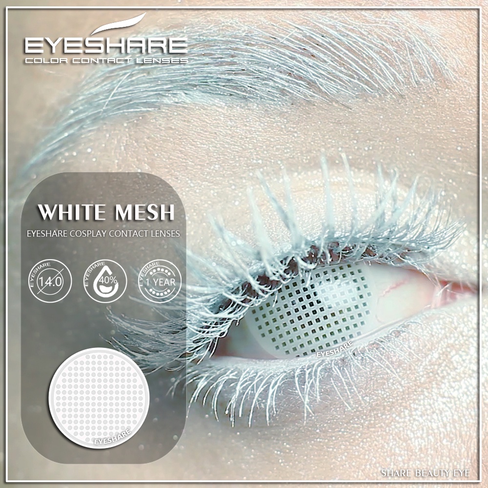 [✅COD] WHITE MESH Softlens / Kontak Lensa Berwarna Fashion Kartun Naruto Halloween Big Eyes Soflens Crazy Kosplay - Gratis Lenscase Mata Indah Cantik