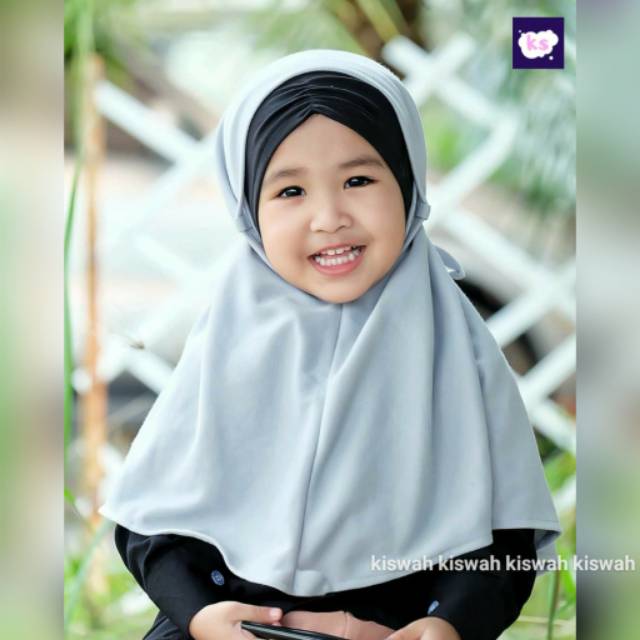 Jilbab Anak Kiswah / Bahan Kaos Tebal, lembut