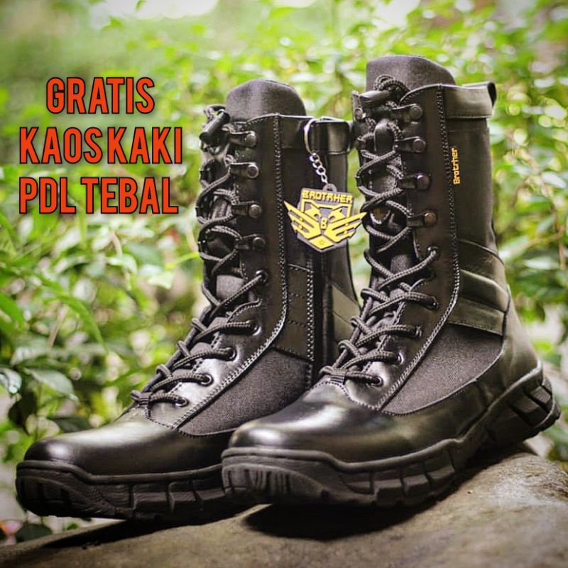 SEPATU PDL TALI PUTAR  MAMBA BROTRHER BAHAN KULIT SAPI ASLI SEPATU PDL DINAS LAPANGAN TNI POLRI SECURITY SATPAM