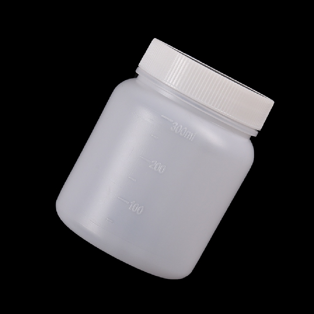 1pc Botol Penyimpanan Sampel Kimia Bentuk Silinder Bahan Plastik Bening 300ml