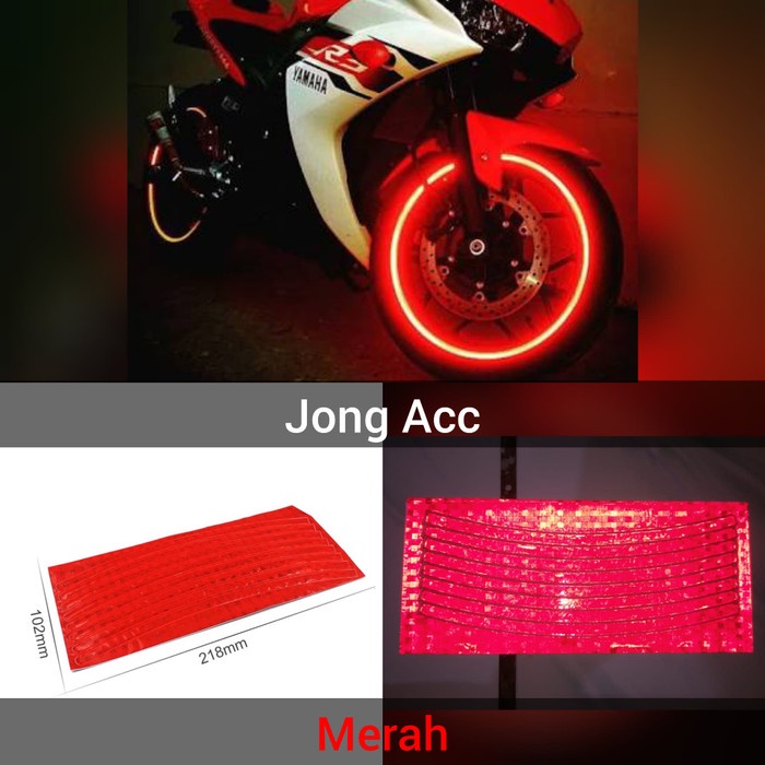 Sticker List Velg Pelek Motor Mobil Glow In The Dark Reflective Tape - Putih