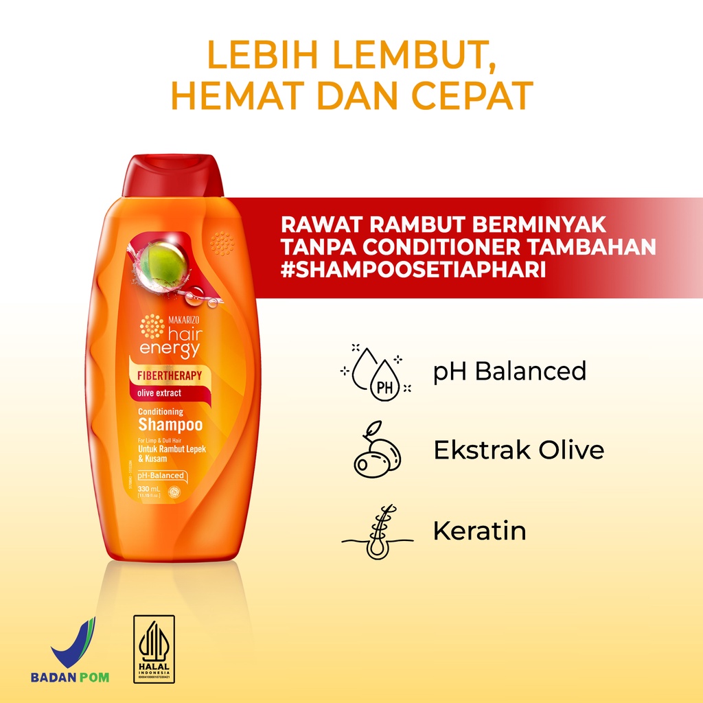 Makarizo Hair Energy Fibertherapy  Conditioning Shampoo Olive 330 mL / Shampo Kondisioner-2