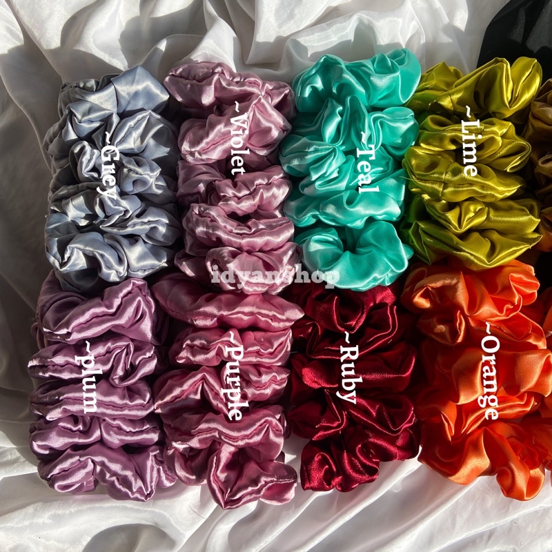 [SET SCRUNCHIE] HAMPERS SCRUNCHIE BUNDLE KADO SCRUNCHIE SATEEN SILK PREMIUM IKAT RAMBUT