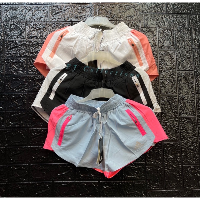 CELANA PENDEK WANITA PARASUT MICRO LEGGING ADIDAS DUA LAPIS OLAHRAGA LADIES RUNNING IMPORT