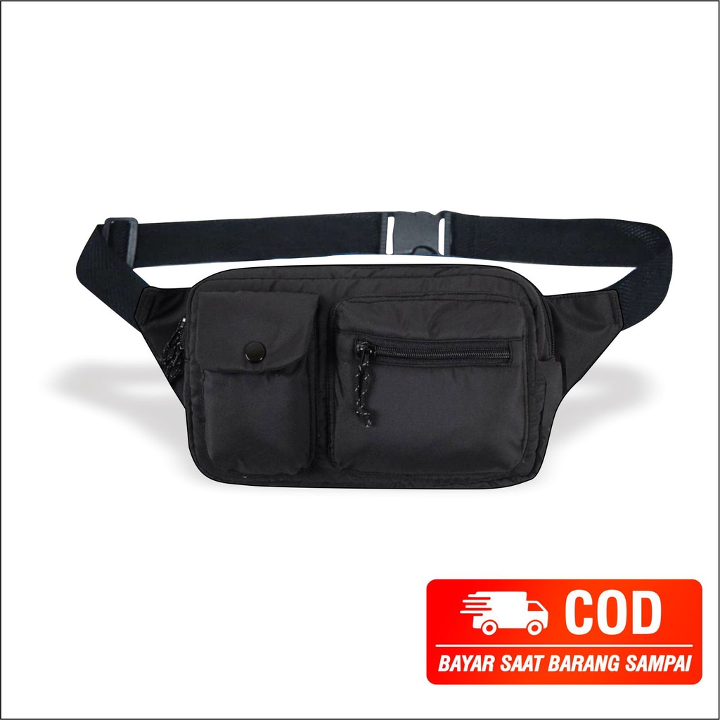 P 8828 - Tas Selempang Bahu Polos Pria Model Kasual Slingbag Cowok Untuk Sehari Hari