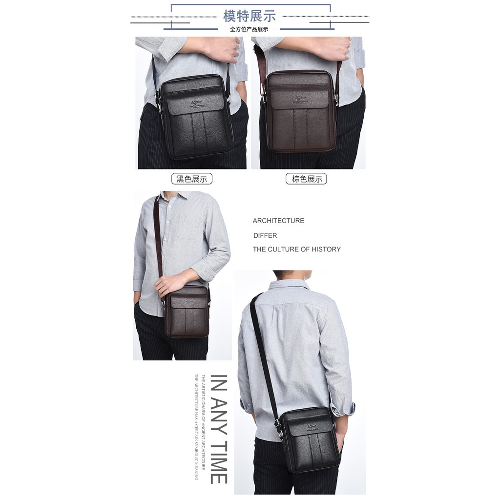 [ORIGINAL] Yueskangaroo Tas Selempang Kulit Import Pria Korean Fashion Style Men's Shoulder Bag