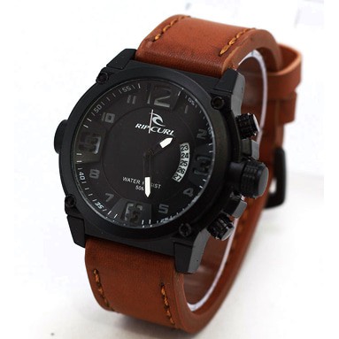 Jam Tangan Ripcurl Tanggal Aktif Tali Kulit - Jam Tangan Pria Super Mewah