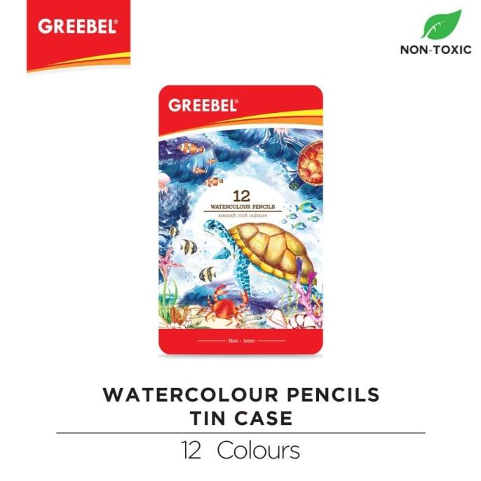 

GREEBEL 2712 Water Colour Pencil TIN Case 12 Warna