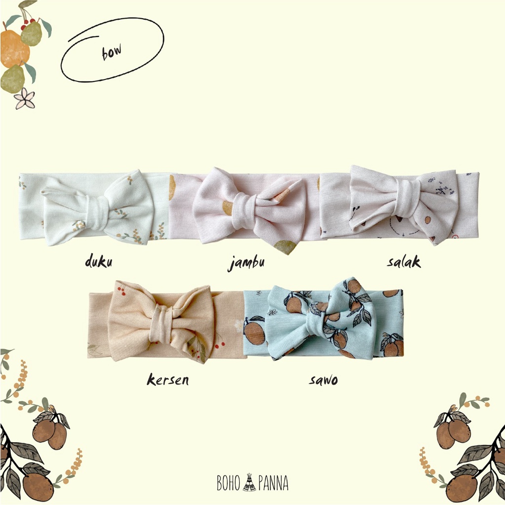 BOHOPANNA Knot Bow Print Bandana Pita Bayi Motif