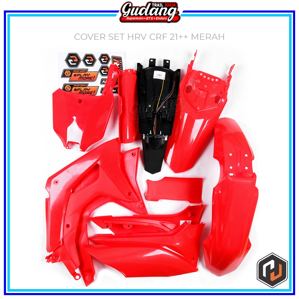 Paket Hemat Cover Body Set Trail Cross HRV  CRF 150L 2018 CRF 150L 450R 2021 ++ PNP CRF 150L Custom Hitam Putih Merah