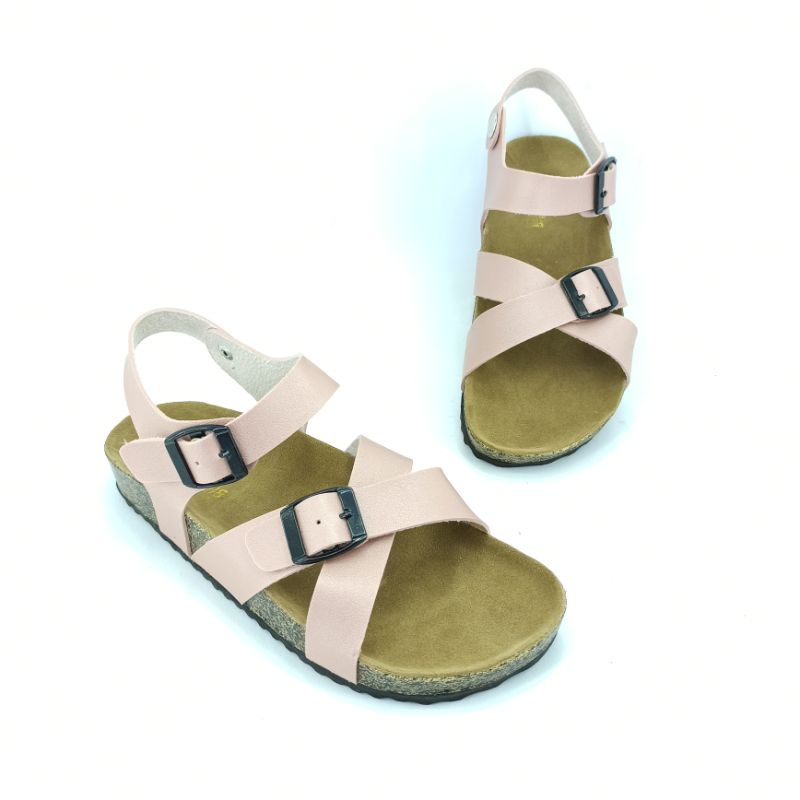 Sandal Birken Wanita Sendal Tali Gesper Motif Andis AF20