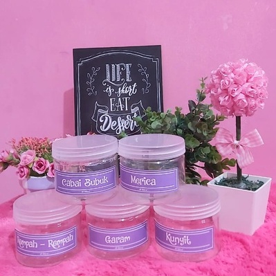 Toples Bumbu/ toples 400 ml / toples bumbu Stiker / Toples Teh Gula Kopi Free Label termurah/ toples