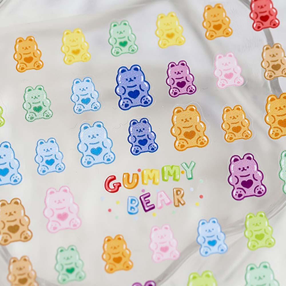 Mxbeauty 5D Grafir Stiker Kuku Lucu Gummy Bear Decal DIY Nail Art Desgin