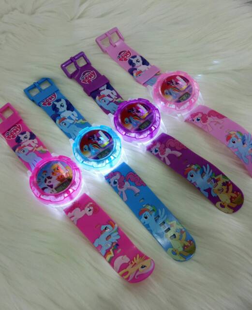 Jam Tangan Anak Proyrktor Lampu Laser Dan Melodi Karakter Litle Pony