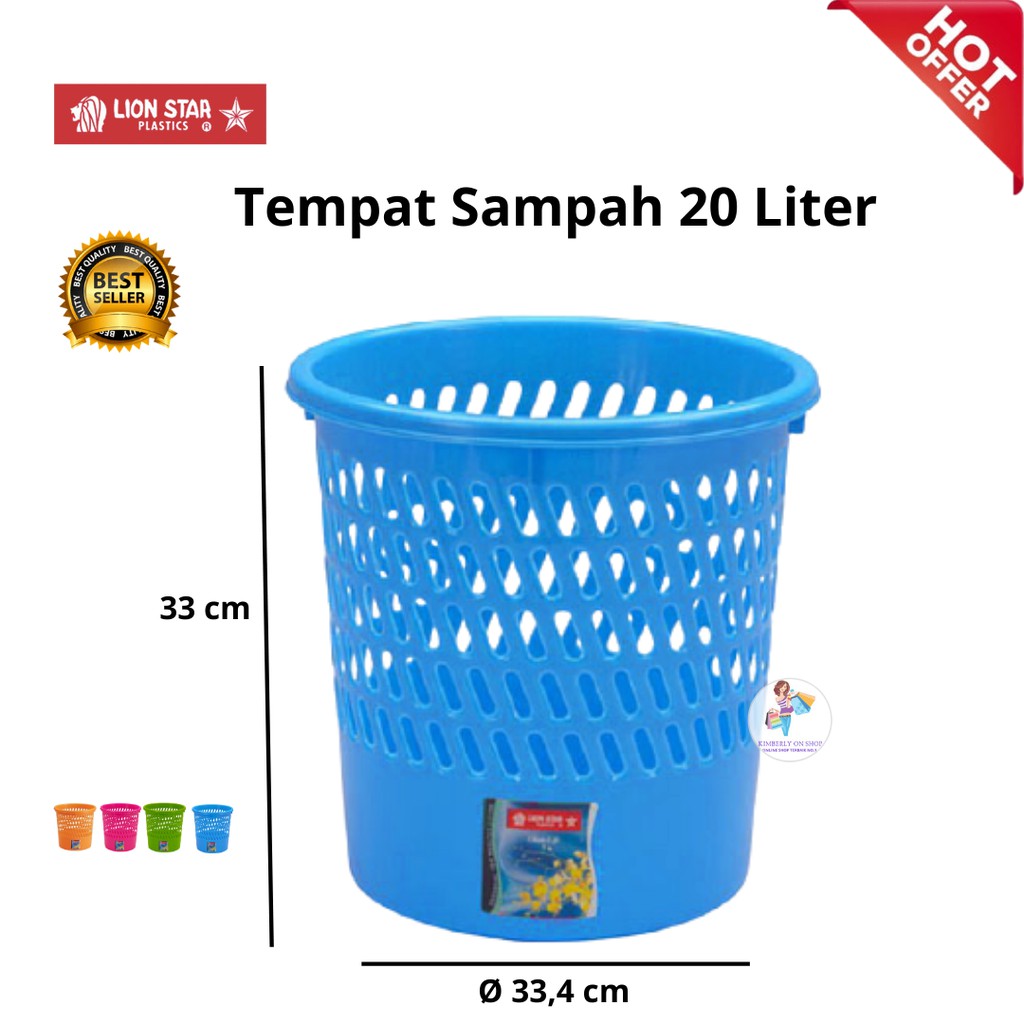 Kimberlyonshop Tempat Sampah C-31 Grill Bin 20 Litres Lion Star