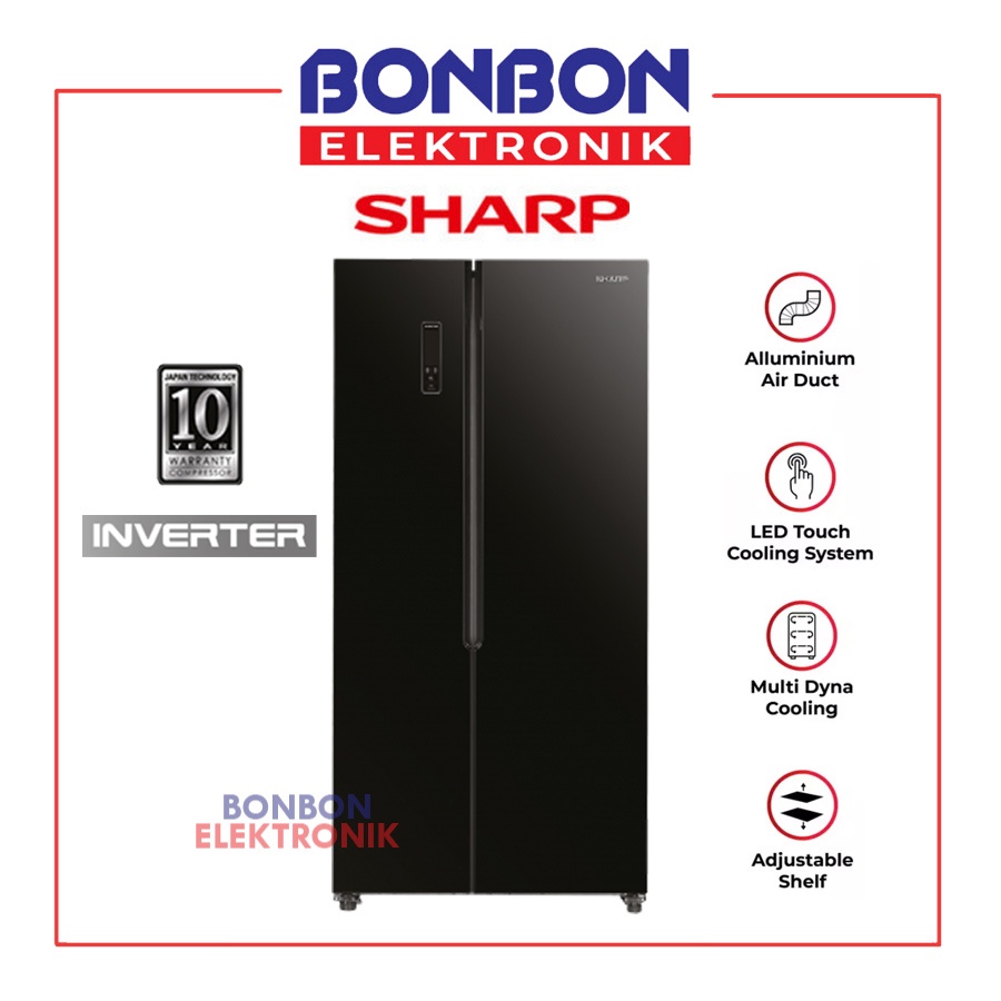 Sharp Kulkas Side By Side 2 Pintu SJ-IS61G-BK / SJIS 61 GBK