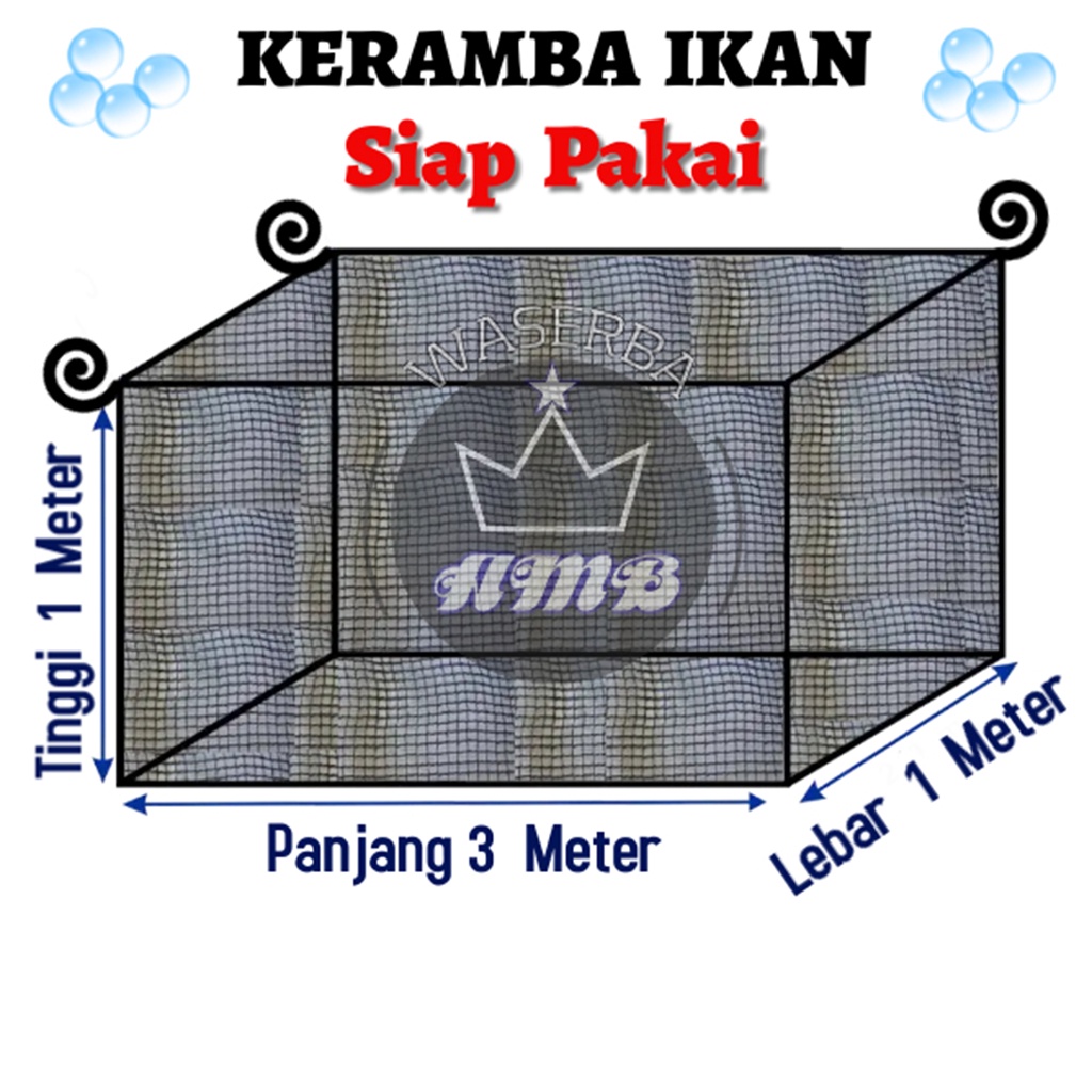 Keramba Ikan Hapa Jaring Ikan Karamba Bahan Waring Ukuran 3m x 1m x 1m