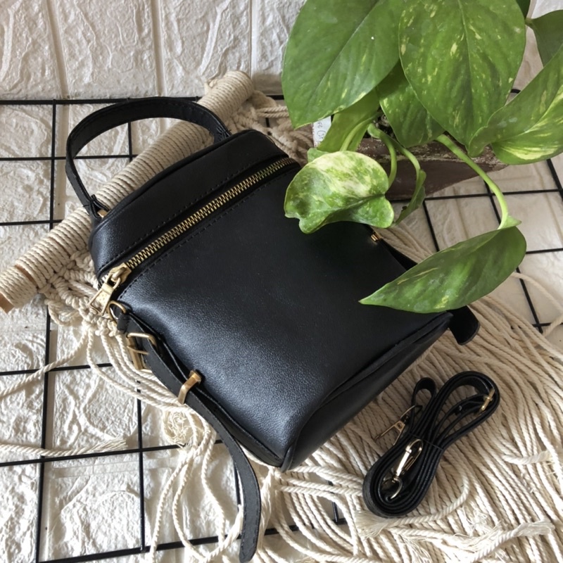 TAS WANITA SLINGPHONE ALEXIS KOREA HITAM SIAP KIRIM