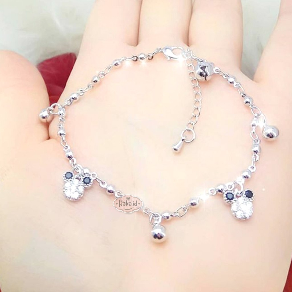 Raka Acc - Gelang Tangan Dewasa Rantai Kepala MICKEY MOUSE Hitam Xuping Perhiasan Wanita 169