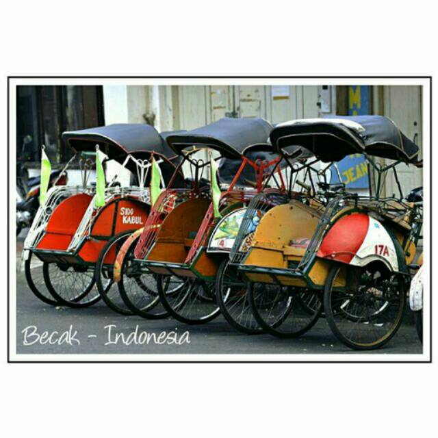 

BECAK FOTO TRANSPORTASI TRADISIONAL KHAS INDONESIA KARTU POS POSTCARD POSTCROSSING SURAT FILATELI