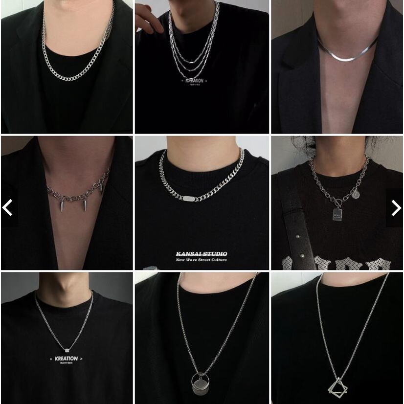 IFYOU Kalung Rantai Choker Desain Salib Hati Warna Silver Gaya Korea Untuk Pria