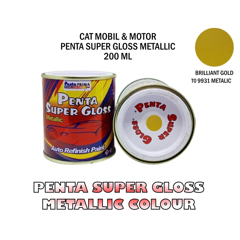 CAT PENTA BRILLIANT GOLD T09931 200 gram - cat emas mobil - cat motor gold - cat penta gold - cat gold penta super gloss