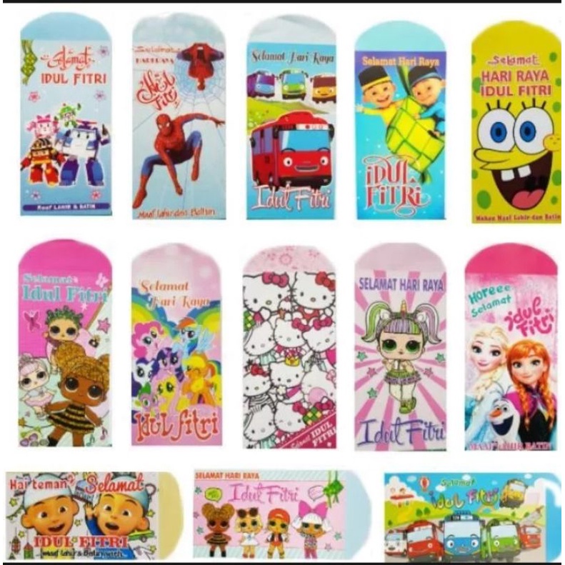 

Amplop lebaran motif karakter isi 50 lembar