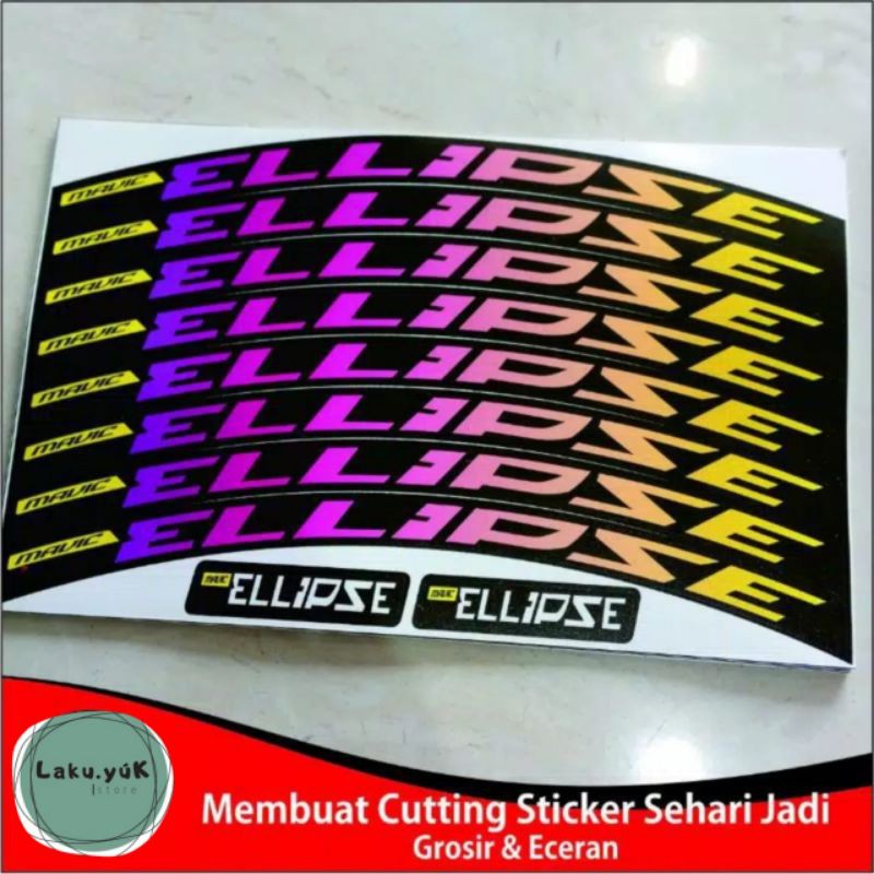 Sticker Decal Rims Velg Ellipse Sepeda 26 27.5