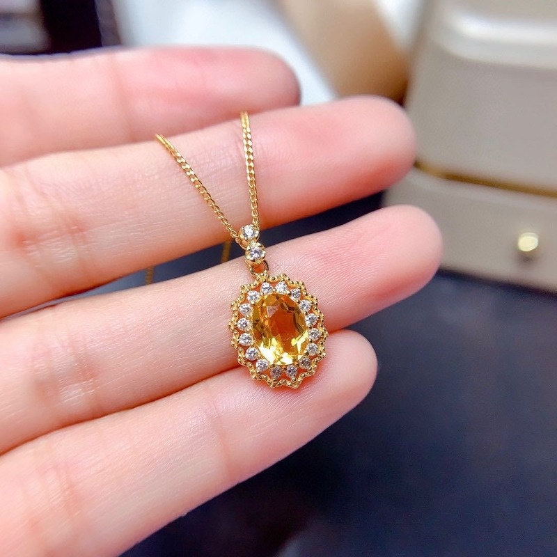 Luxury Fashion Yellow Moissanite Jewelry Set