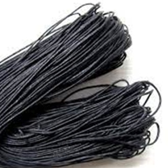 [10 meter]Tali Benang Kulit 1mm Hitam/Tali Kulit Sintetis/Waxed Cotton Cord Per Rol