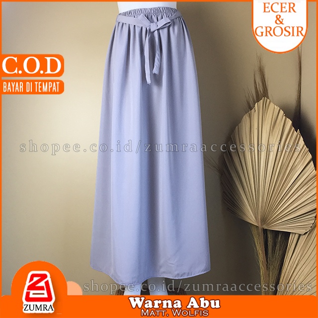 [COD] Rok Basic Pita bawahan wanita Wolfis best seller Skirt Ribbon Woolpeach