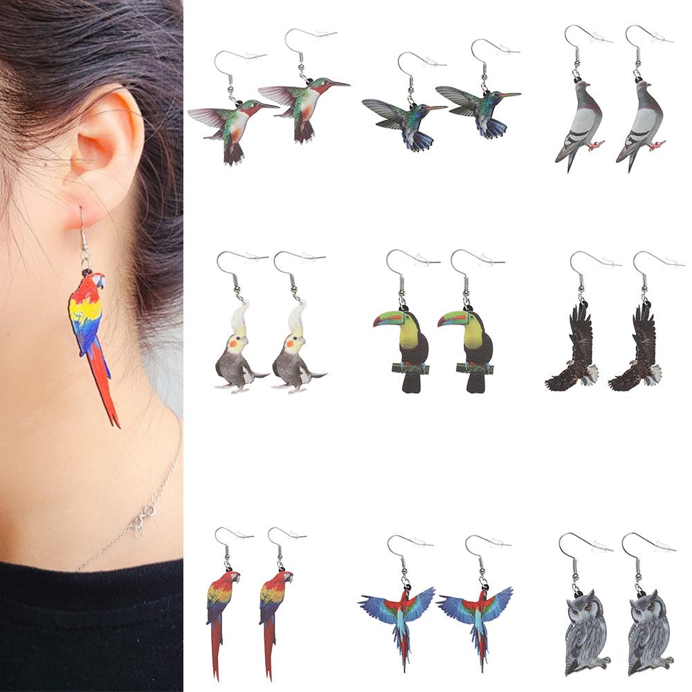 R-flower Bird Anting Fashion Nuri Akrilik Earbob