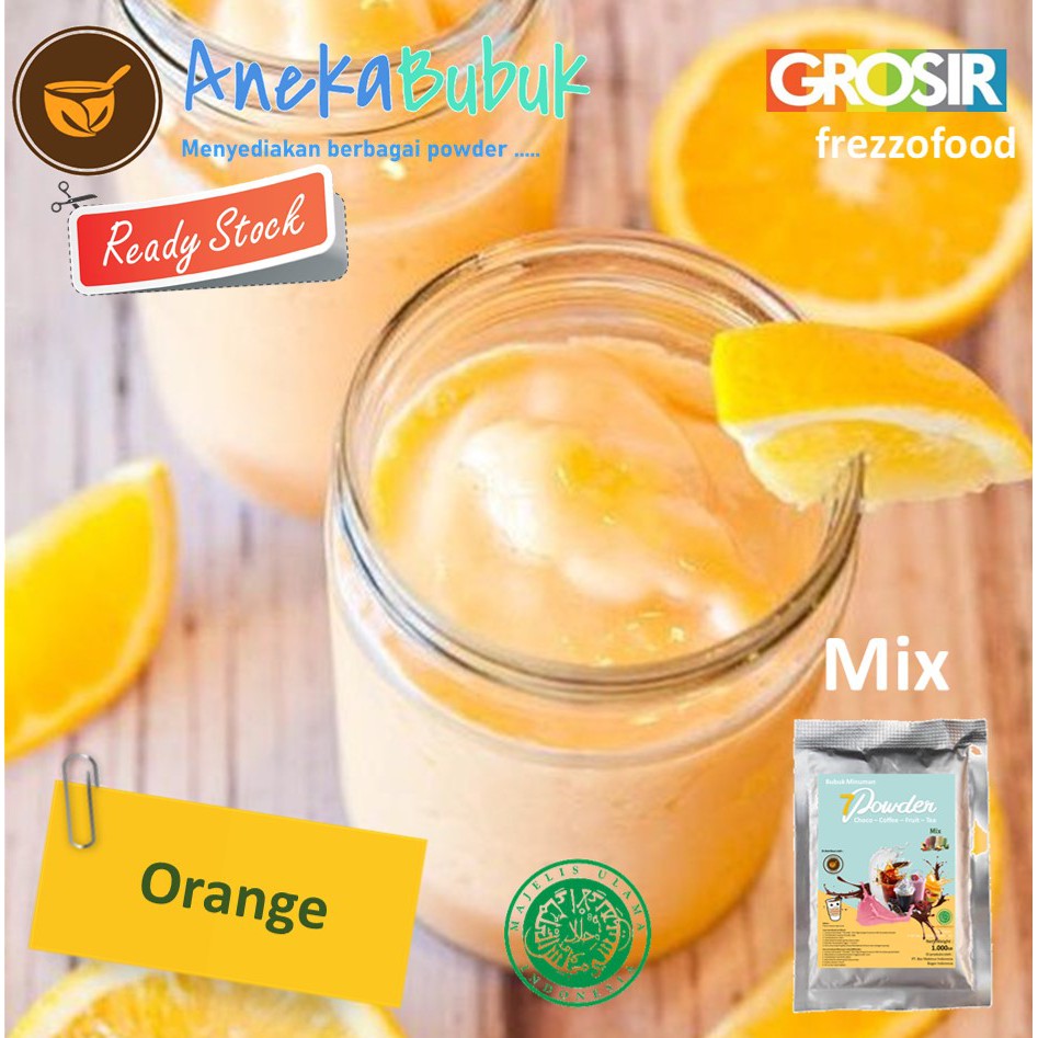 

BUBUK MINUMAN JERUK ORANGE 1KG - ORANGE BUBUK - BUBUK RASA JERUK ORANGE 1KG