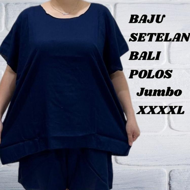 ✶ Baju setelan wanita jumbo big size xxxxl polos ❆