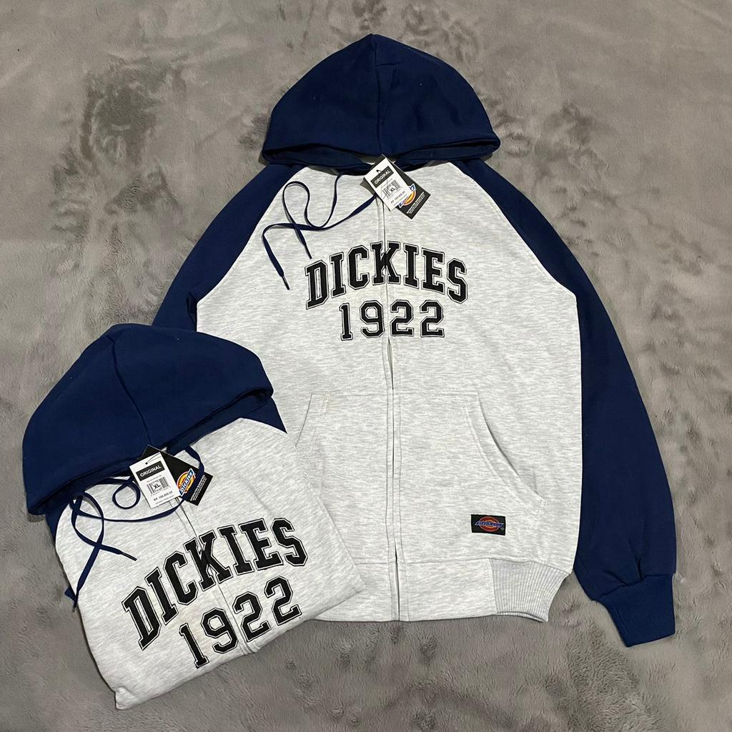 JAKET SWEATER HOODIE ZIPPER DICKIES 1922 ARCH LOGO BORDIR AUTHENTIC PREMIUM MIRROR 1:1 PULL TAG WASH OVERSIZE - JAKET DICKIES - HOODIE DICKIES - JAKET PRIA