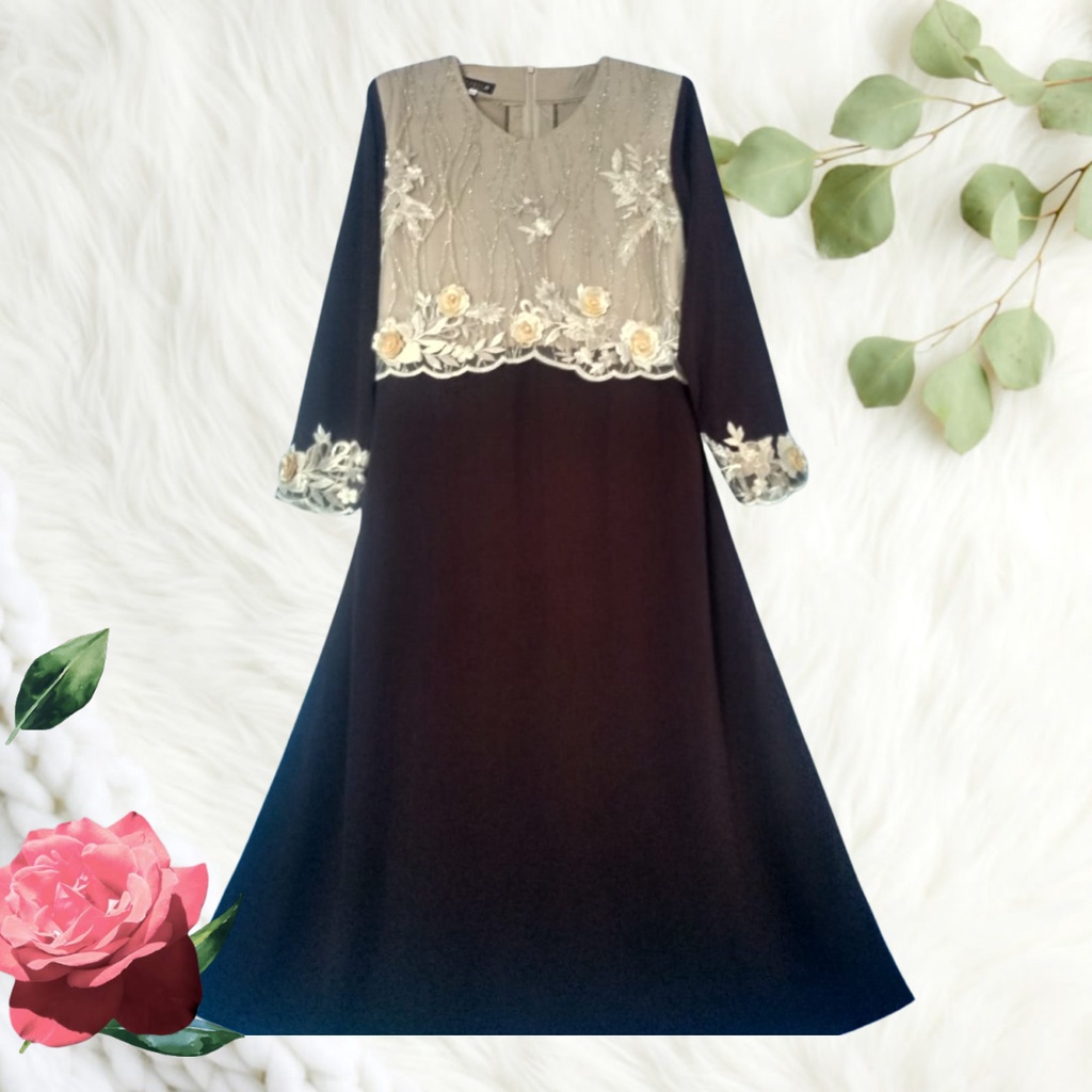 Jubah Akhwat Renda Campur By Qonita Collection