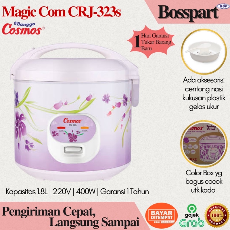 Rice Cooker Cosmos CRJ-323s / Magic Com 1.8L / Penanak Nasi Cosmos Low Watt CRJ323s