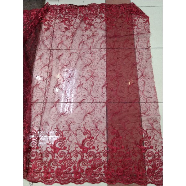 Kain Tile Akar Pinggiran/Akar Mutiara/Sorousky/Bahan Kebaya