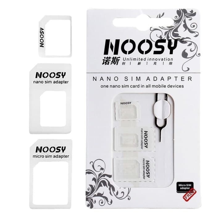 NOOSY Premium SIM Card tray ejector Adapter 3 in 1 Micro Nano Mini hp handphone smartphone universal