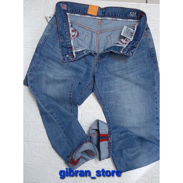 CELANA JEANS 501 USA  SELVEDGE BLUE BLITZ DENIM