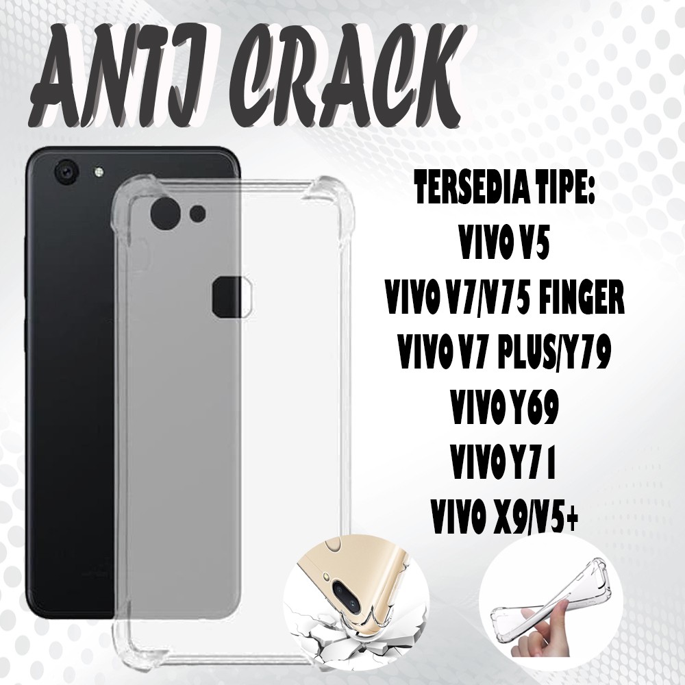 SILIKON KESING Anticrack Case Anti Crack Casing VIVO V9 V7 Y75 Finger V7 Plus Y79 Y69 Y71 X9 V5+