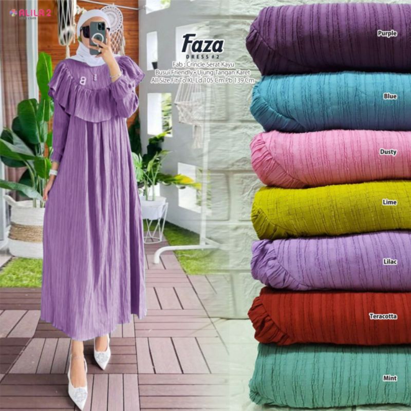 FAZA DRESS #2 BY ALILA | MAXI DRESS CRINCLE SERAT KAYU | MAXI DRESS MOTIF SERAT KAYU