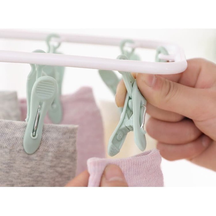 Gantungan Lipat 12 Jepitan Hanger Underwear Bra Kaos Kaki Serbaguna