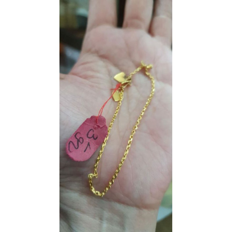 Gelang rantai polos emas asli 99% 99 24k 24 karat 24karat 3 gram 3 gr 3gr 3g