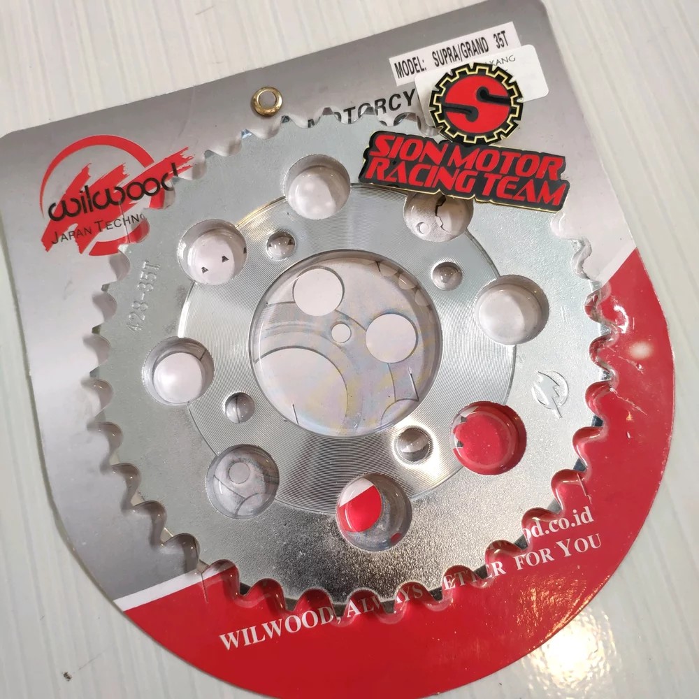 Gir Gear Belakang / Sprocket Honda Grand / Supra / Legenda / Prima 428 - 35T Wilwood Chrome-4