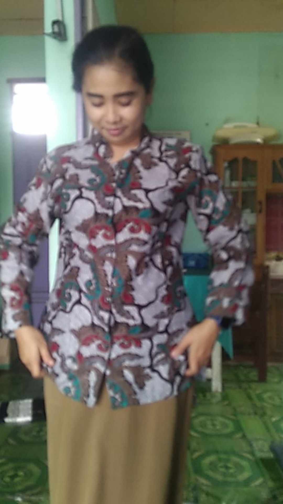 Batik Wanita Asj Sa Hrb026 Kenongo Kemeja Tosca Pendek